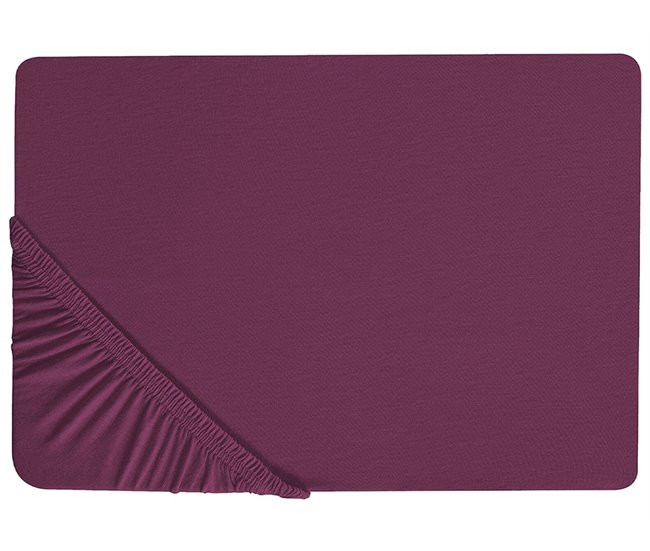 Conforama Sábana de algodón rojo borgoña 90 x 200 cm JANBU