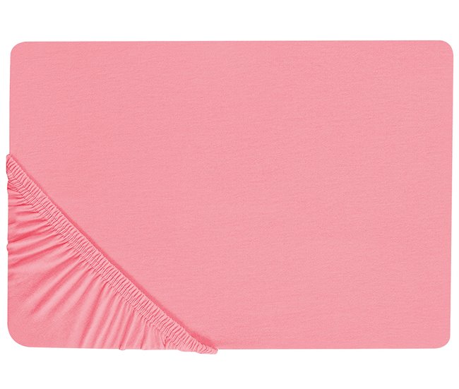 Conforama Sábana de algodón rojo coral 90 x 200 cm JANBU
