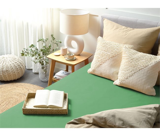 Conforama Sábana De Algodón Verde 90 X 200 Cm JANBU