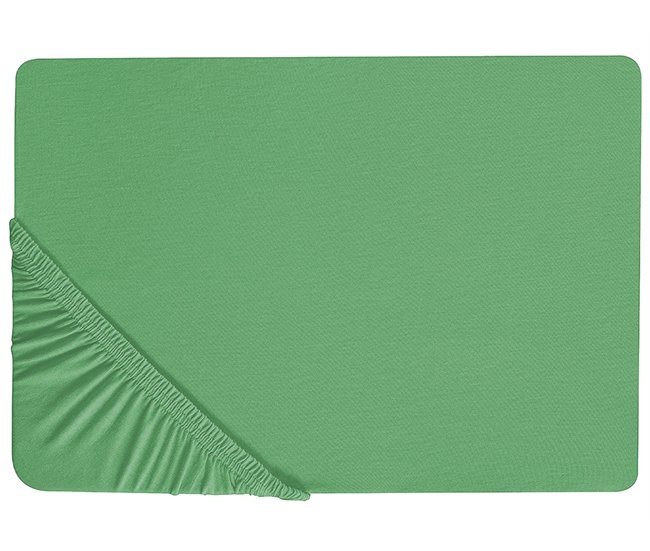 Conforama Sábana de algodón verde 90 x 200 cm JANBU