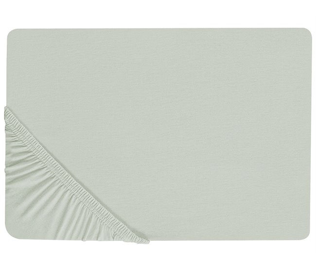 Conforama Sábana de algodón verde claro 90 x 200 cm JANBU