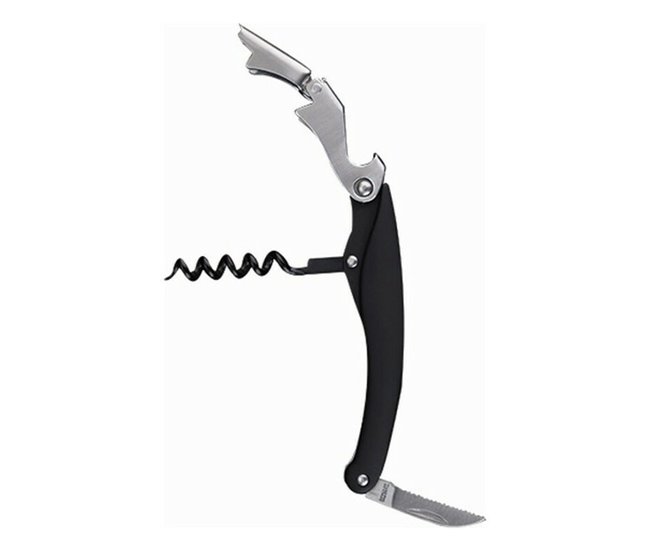Conforama Sacacorchos Con Cortaprecintos Y Abrebotellas Masterpro Negro Acero Inoxidable