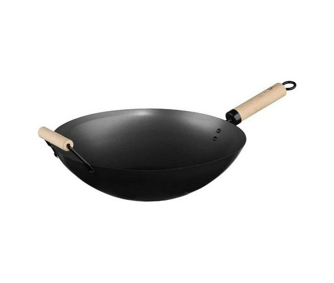 Conforama Sartén Wok Secret de Gourmet Negro Acero Inoxidable Ø 35 cm