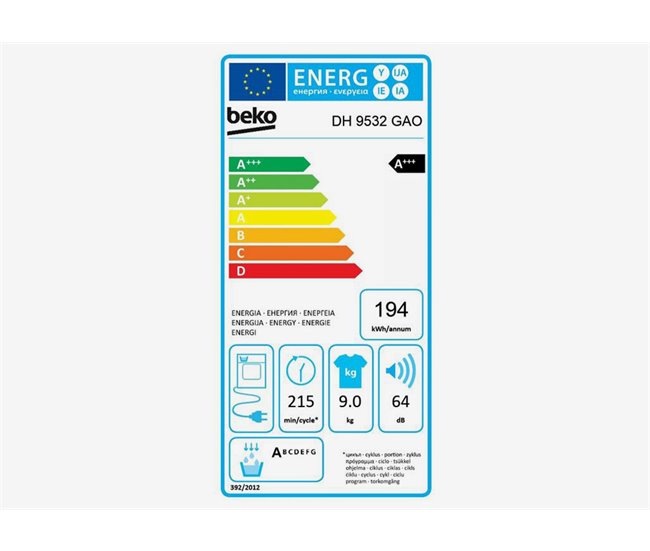 Conforama Secadora 9Kg Color Blanco Bomba De Calor BEKO DH 9532 GAO
