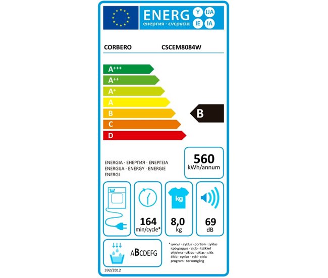Conforama Secadora Condensación CORBERO CSCEM8084W 8kg
