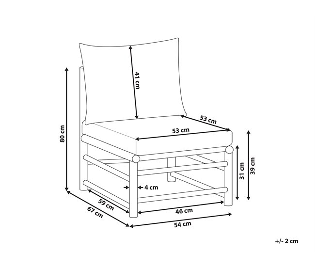 Conforama Sección Modular De Jardín De Bambú Blanco Crema CERRETO