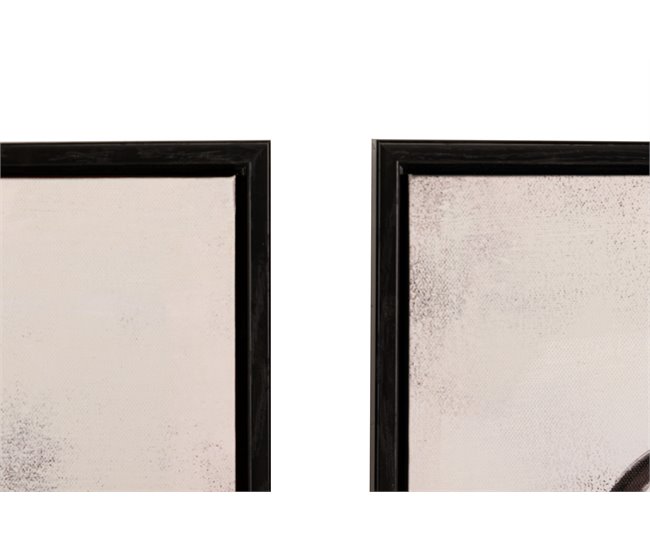 Conforama Set 2 Cuadros Abstractos Marco Negro 60x4x90 Cm
