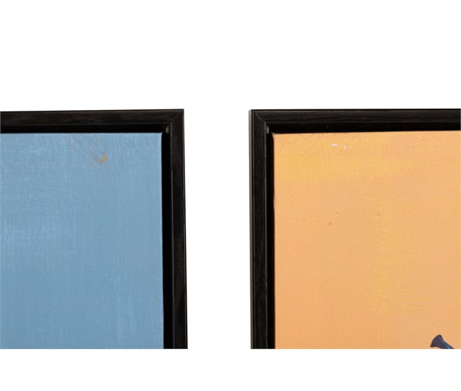 Conforama Set 2 Cuadros Mariposas Con Marco Negro 60x4x90 Cm