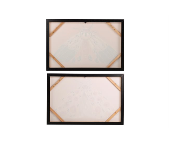 Conforama Set 2 Cuadros Mariposas Con Marco Negro 90x4x60 Cm