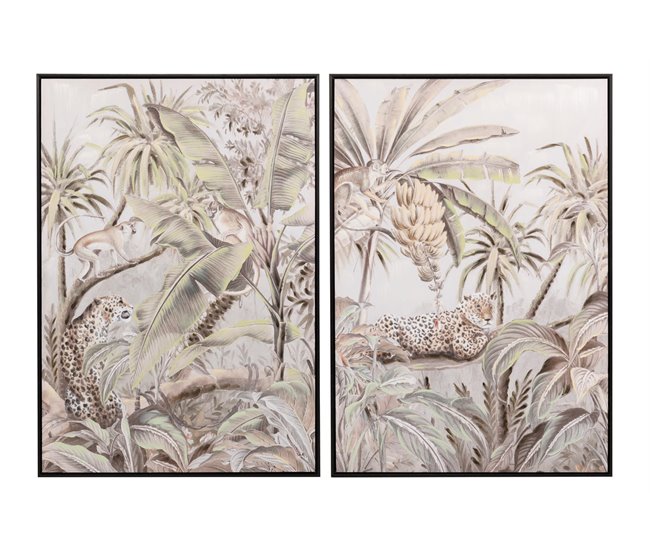 Conforama Set 2 Cuadros Paisaje Con Marco Negro 70x4x100 Cm