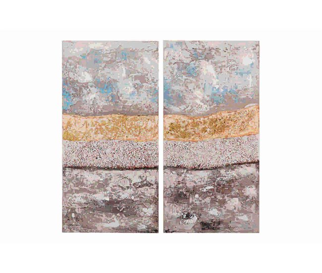 Conforama Set 2 Lienzos Abstr. 40% Pintado Mano 40x3x80 Cm
