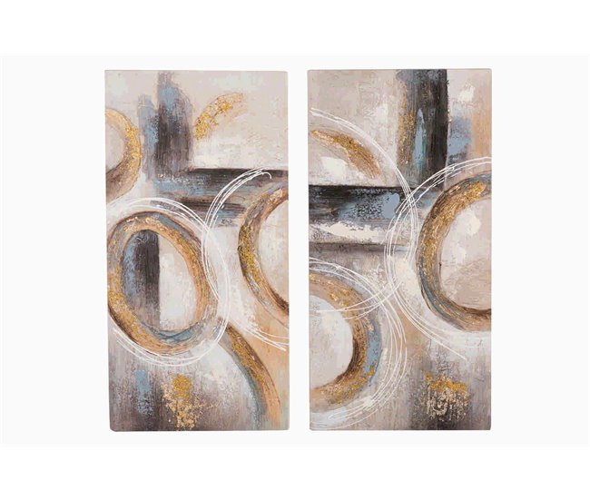 Conforama Set 2 Lienzos Abstr. 40% Pintado Mano 40x3x80 Cm