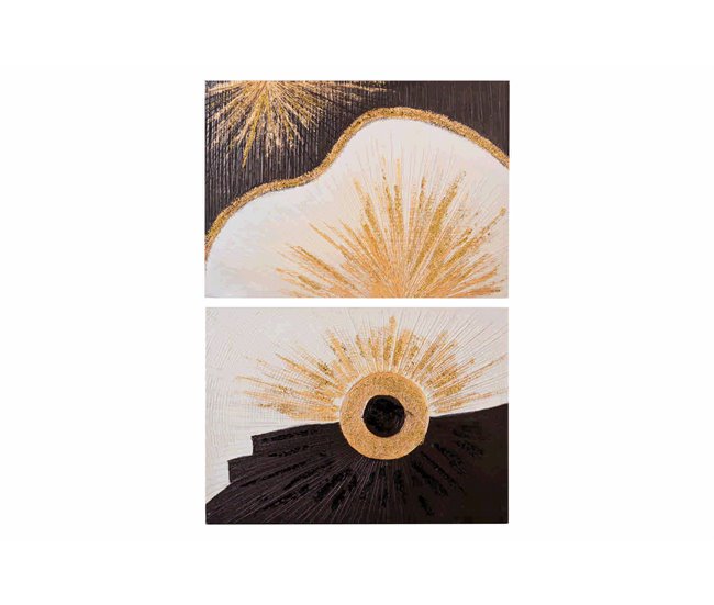 Conforama Set 2 Lienzos Abstr. 40% Pintado Mano 70x3x50 Cm