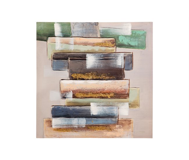 Conforama Set 2 Lienzos Abstrac. 40% Pintado Mano 60x3x60 Cm