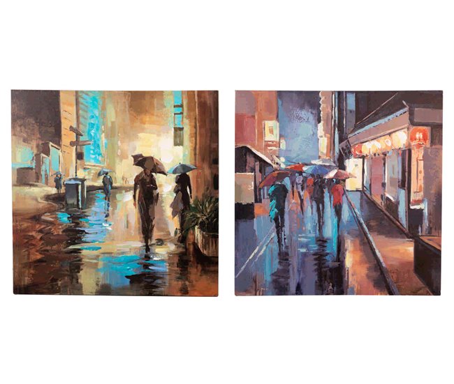 Conforama Set 2 Lienzos Boulevard 40% Pintado Mano 60x3x60cm