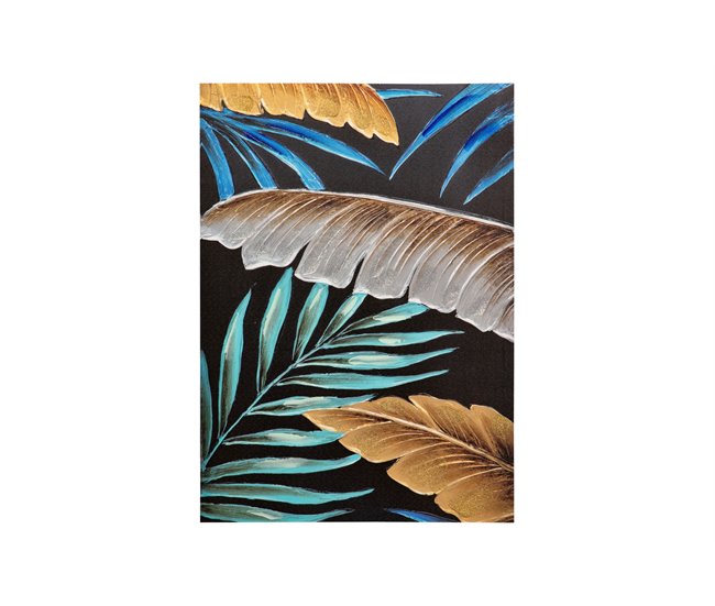 Conforama Set 2 Lienzos Hojas 40% Pintado Mano 50x3x70 Cm