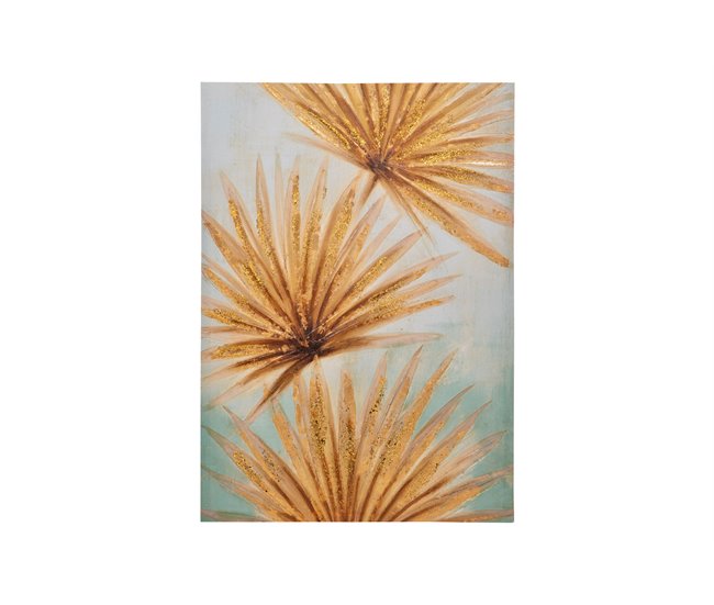 Conforama Set 2 Lienzos Hojas 40% Pintado Mano 50x3x70 Cm