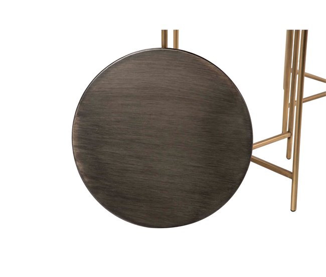 Conforama Set 2 Mesas Auxiliares Metal 52x52x61 41x41x56 Cm