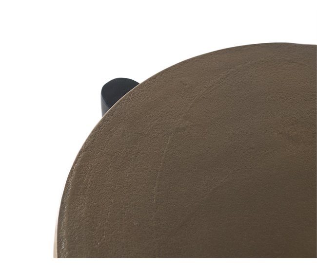 Conforama Set 2 Mesas Fabricadas En Aluminio Dorado/Negro - Giner Y Colomer