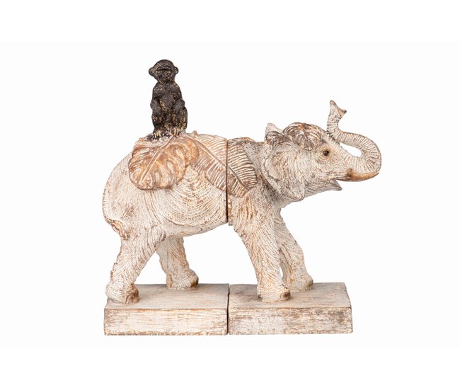 Conforama Set 2 Sujeta Libros Elefante Resina 25x10x22 Cm