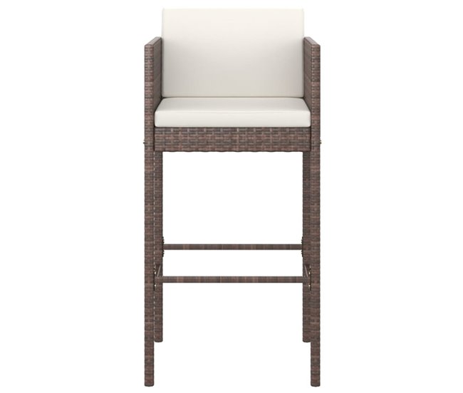 Conforama Set 2 Taburetes De Jardín De Ratán Sintético Con Cojines