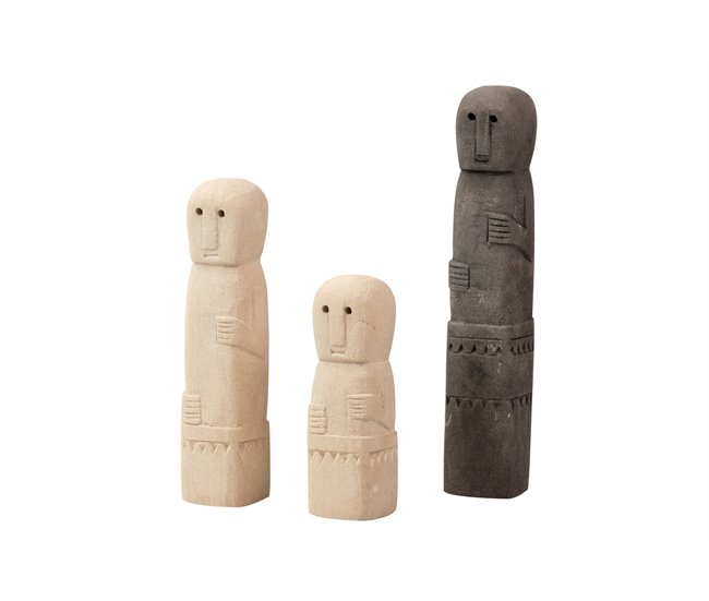 Conforama Set 3 Figuras Decorativas 5x5x28 5x5x21 5x5x16 Cm