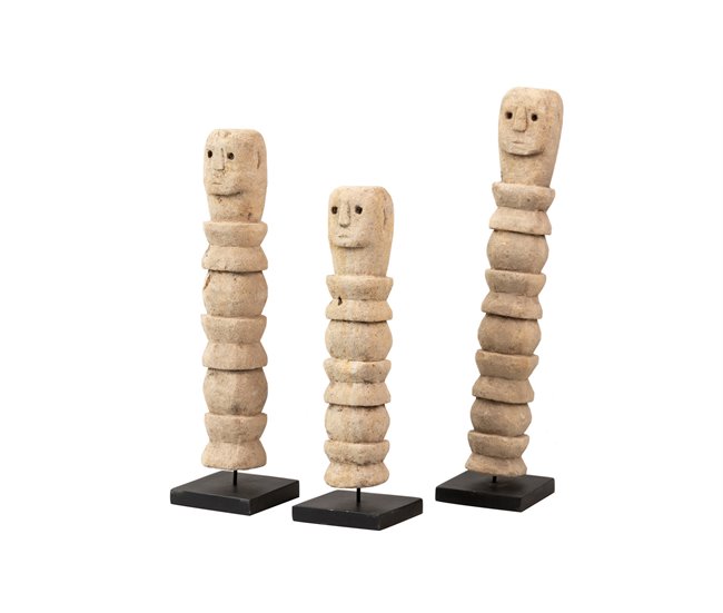 Conforama Set 3 Figuras Decorativas 7x7x35 7x7x40 7x7x45 Cm