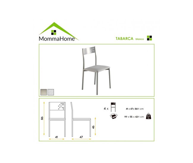 Conforama Set 4 Sillas De Cocina Simil Piel TABARCA - Beige