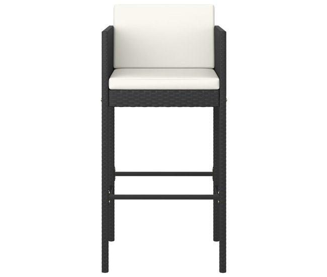 Conforama Set 4 Taburetes De Jardín De Ratán Sintético Con Cojines