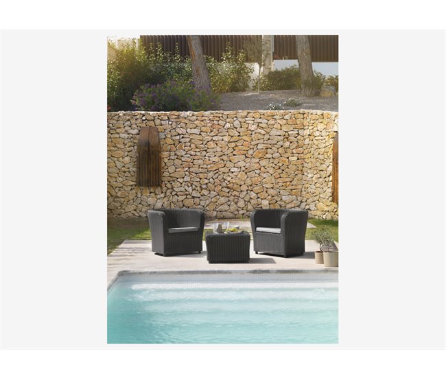 Conforama Set Balcony 2 Sillones Y Mesa Baja Color Antracita NOVA