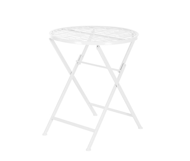 Conforama Set Bistro Biella 3-piezas Metal 71 X 60 Cm - Blanco [en.casa]