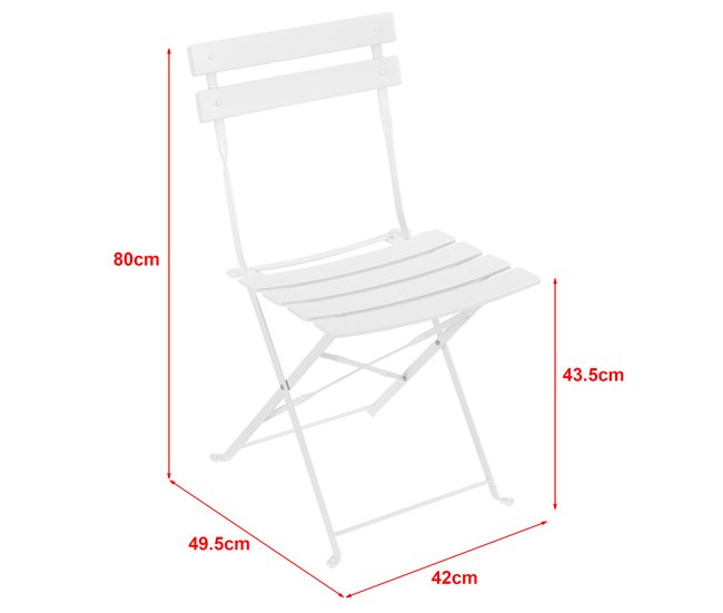 Conforama Set Bistro Caprile 3-piezas Plegables 71 X 60 Cm - Blanco [en.casa]