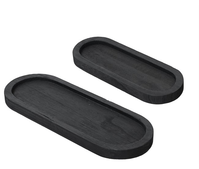 Conforama Set De 2 Bandejas Decorativas SAMUL 2 5x15x40cm Y 2 5x11x30cm