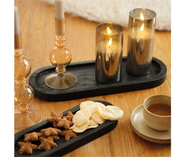 Conforama Set De 2 Bandejas Decorativas SAMUL 2 5x15x40cm Y 2 5x11x30cm