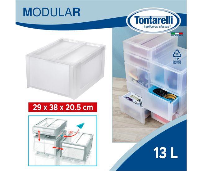 Conforama Set De 2 Cajas De Almacenamiento "MODULAR" 13L