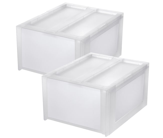 Conforama Set de 2 cajas de almacenamiento "MODULAR" 13L