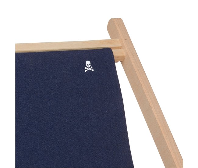 Conforama Set De 2 Hamacas De Madera De Haya Plegable Sin Brazos Estructura Sin Barniz Lona Color Azul Oscuro Scalpers