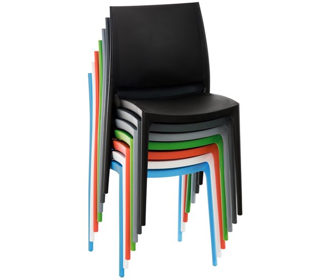 Conforama Set De 2 Sillas Apilables Meton Plástico Azul 49X42X81 Cm