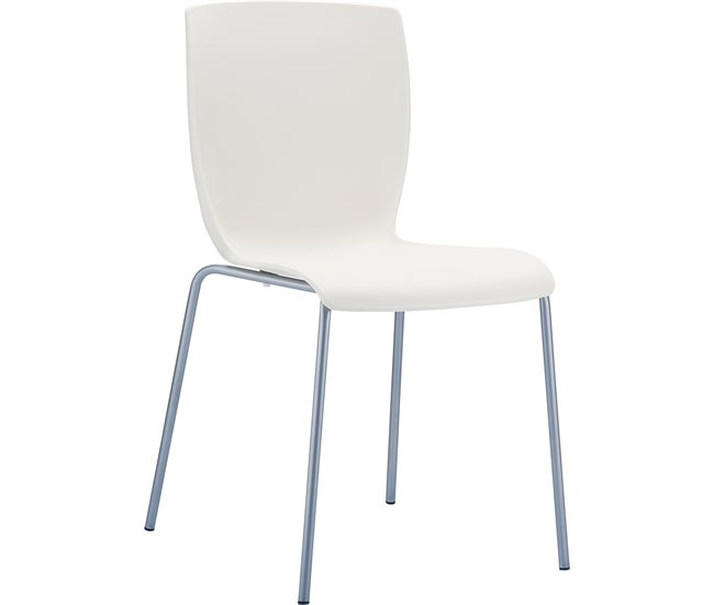 Conforama Set De 2 Sillas Apilables Mio Plástico Crema 60X47X80 Cm