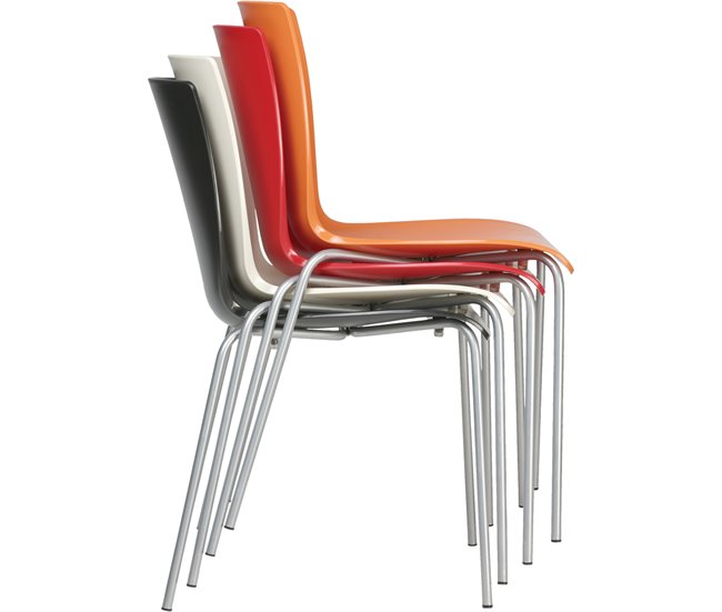 Conforama Set De 2 Sillas Apilables Mio Plástico Crema 60X47X80 Cm