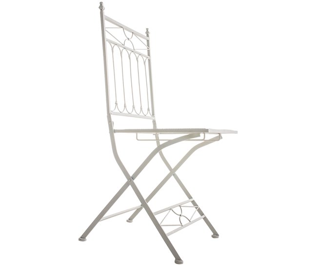 Conforama Set De 2 Sillas De Jardín Balcón Plegables Metal Blanco M10_001048