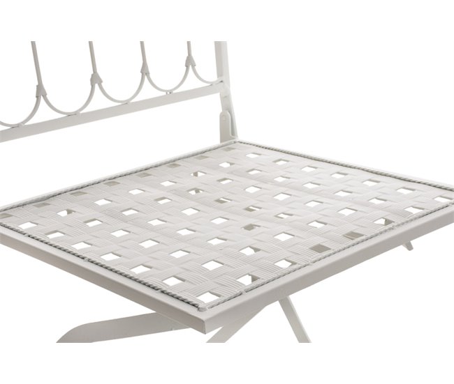 Conforama Set De 2 Sillas De Jardín Balcón Plegables Metal Blanco M10_001048