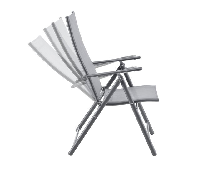Conforama Set De 2 Sillas De Jardín Exterior Kalamata Plegables 105 X 57 X 68 Cm - Gris Claro [en.casa]