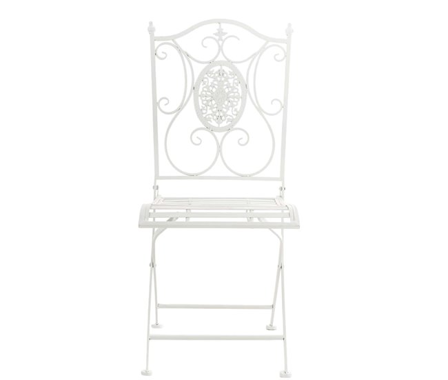 Conforama Set De 2 Sillas De Jardín Plegables Blanco Metal M10_000758