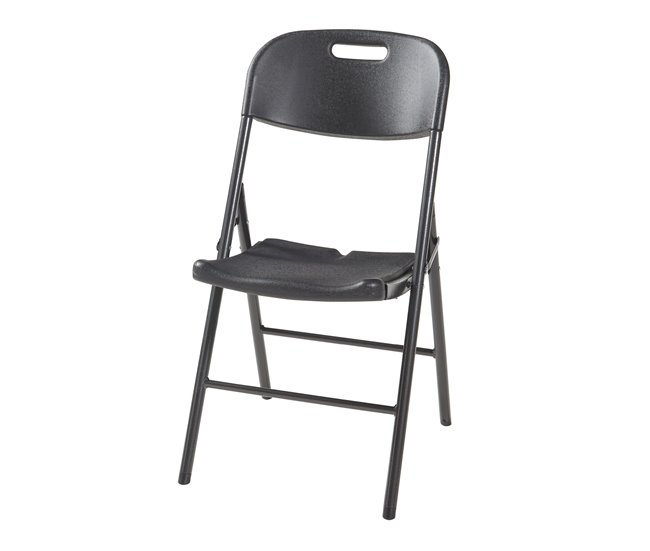 Conforama Set De 2 Sillas Plegables Ljusnarsberg Metal/plástico 87x46x53cm - Negro [en.casa]