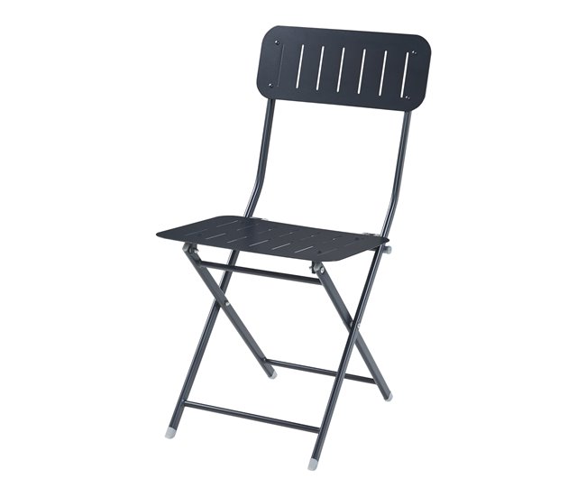 Conforama Set De 2 Sillas Plegables Sande Acero 85x42x50cm - Negro [en.casa]