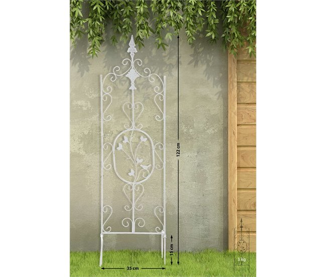 Conforama Set De 2 Soportes Para Enredaderas Burgus Metal Blanco Antiguo 1X35X122 Cm