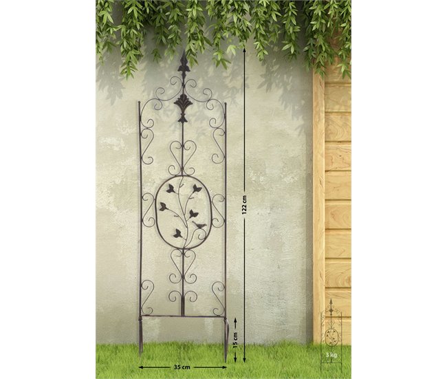 Conforama Set De 2 Soportes Para Enredaderas Burgus Metal Bronce 1X35X122 Cm