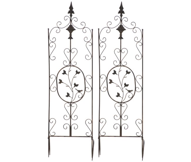 Conforama Set de 2 soportes para enredaderas Burgus Metal Bronce 1X35X122 cm