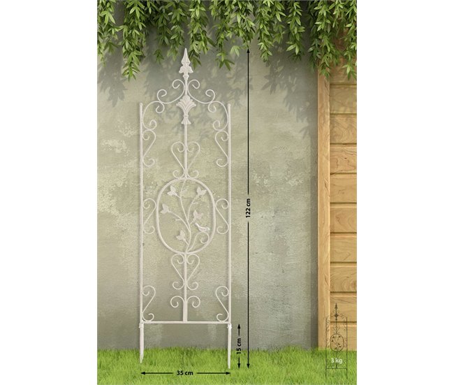 Conforama Set De 2 Soportes Para Enredaderas Burgus Metal Crema Antiguo 1X35X122 Cm